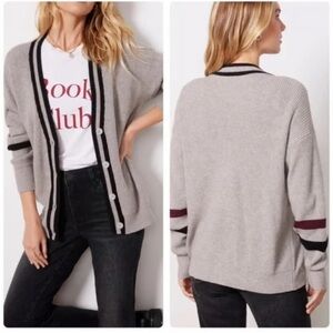 Evereve Astrid Varsity Cardigan Sweater